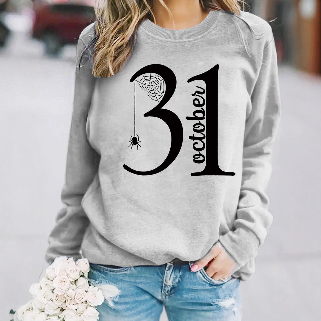Sweatshirt pour femmes avec motif Halloween créatif et coupe confortable