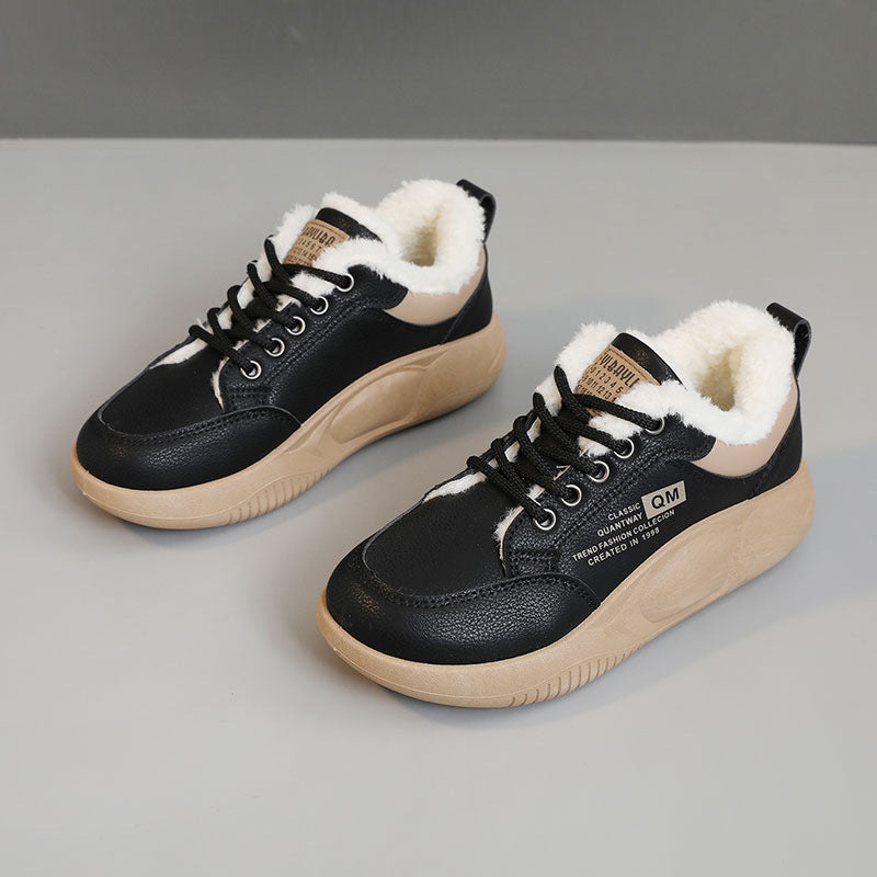 Baskets d'hiver sportives pour femmes avec doublure en polaire douillette