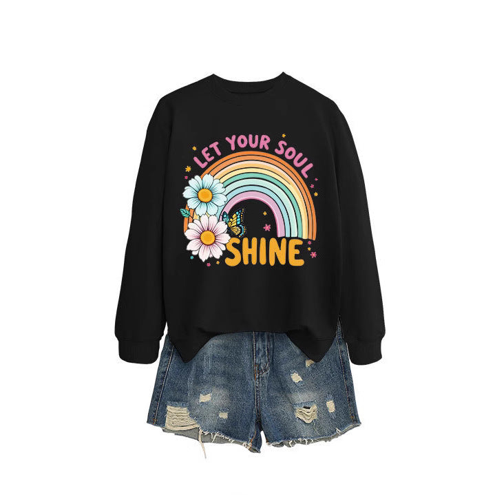 Sweat-shirt pour femmes avec dégradé de couleurs et design graphique floral