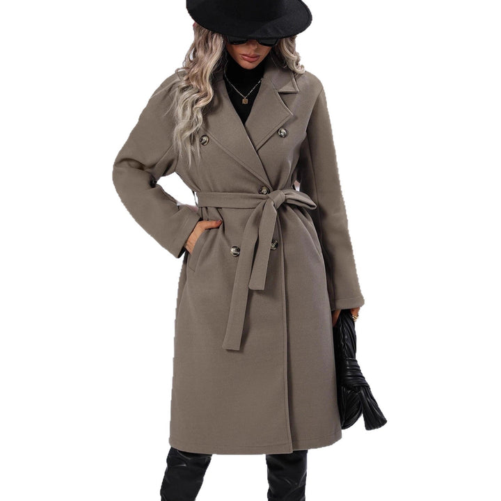 Manteau oversized élégant pour femmes avec double boutonnage et ceinture chic