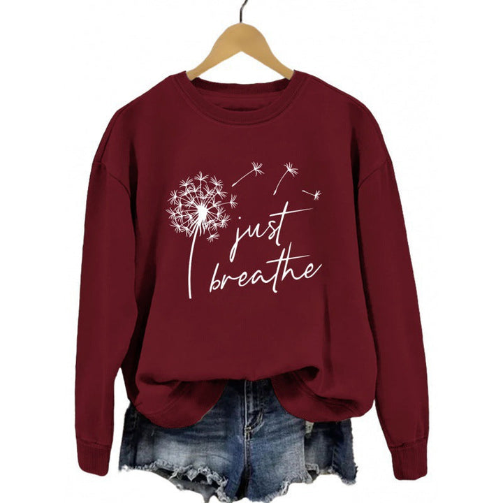 Sweat-shirt pour femmes avec un motif de pissenlit inspirant