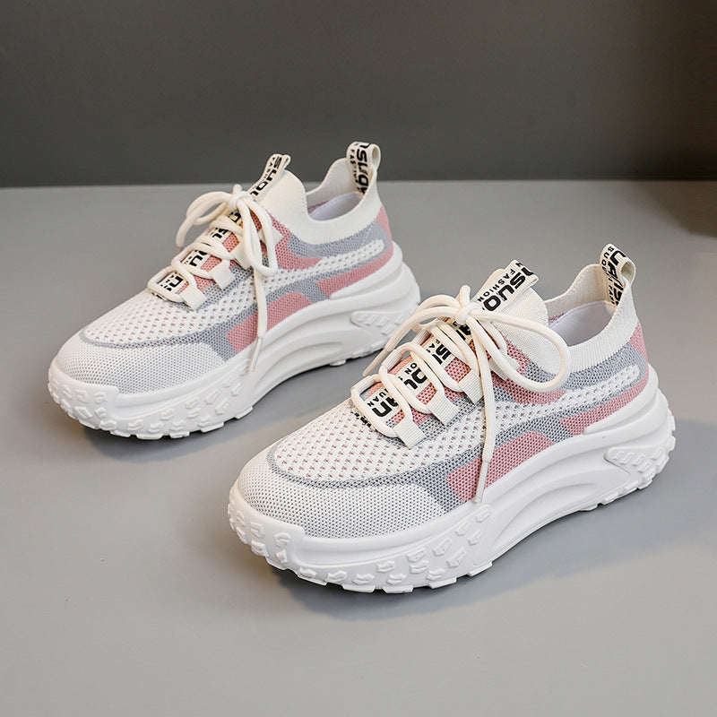 Baskets de mode sportives pour femmes avec tige en matériau respirant