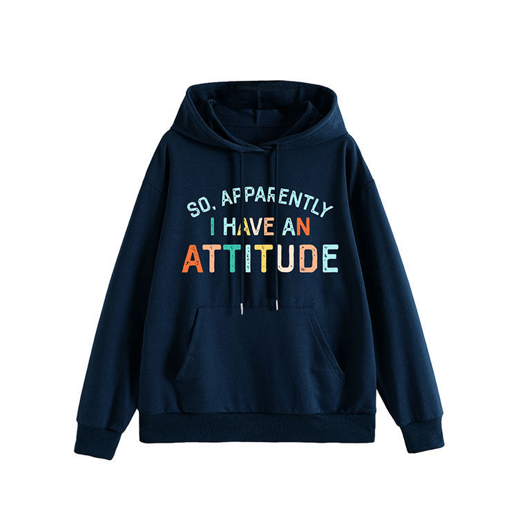 Sweat à capuche pour femmes avec inscription créative et coupe décontractée