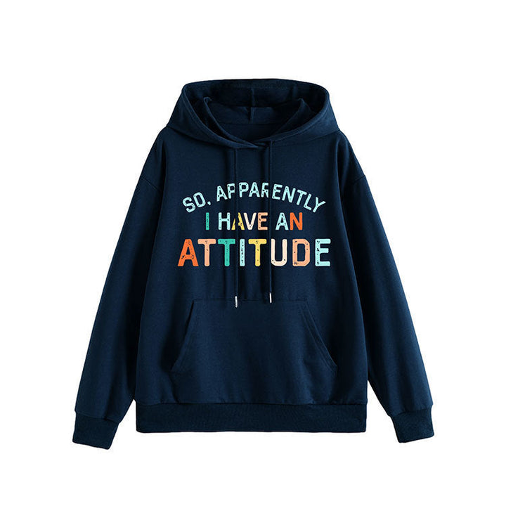 Sweat à capuche pour femmes avec inscription créative et coupe décontractée
