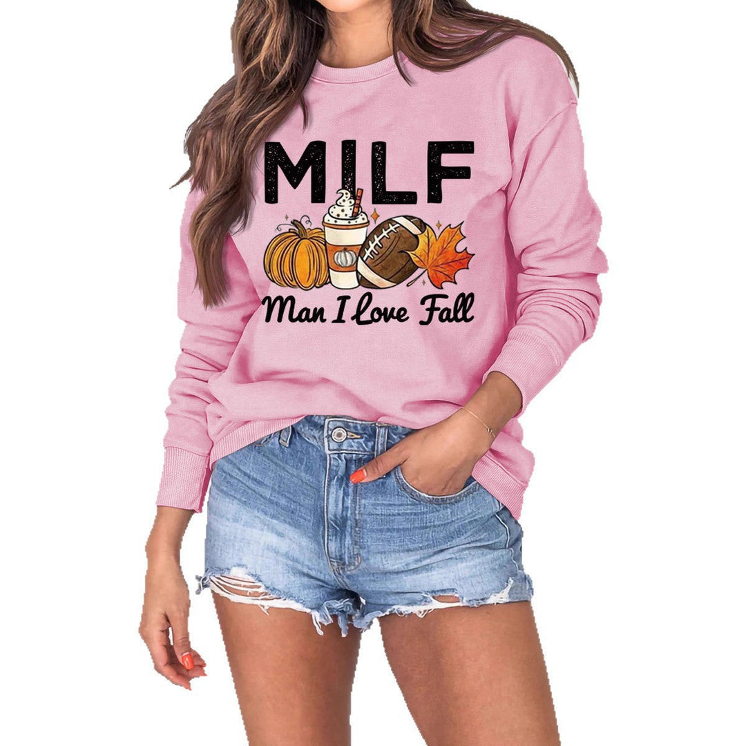 Sweat-shirt pour femmes avec motif automnal et inscription inspirante