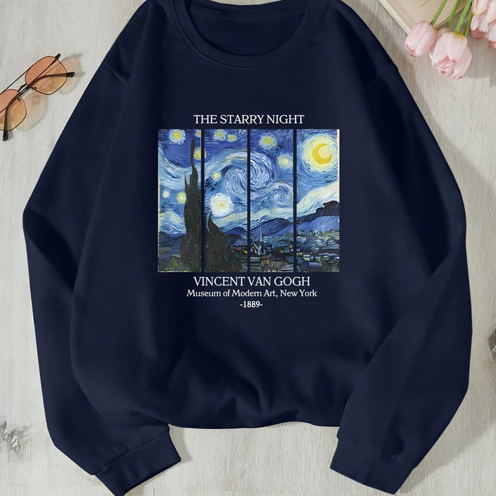 Sweatshirt pour femmes avec un motif artistique classique de Van Gogh