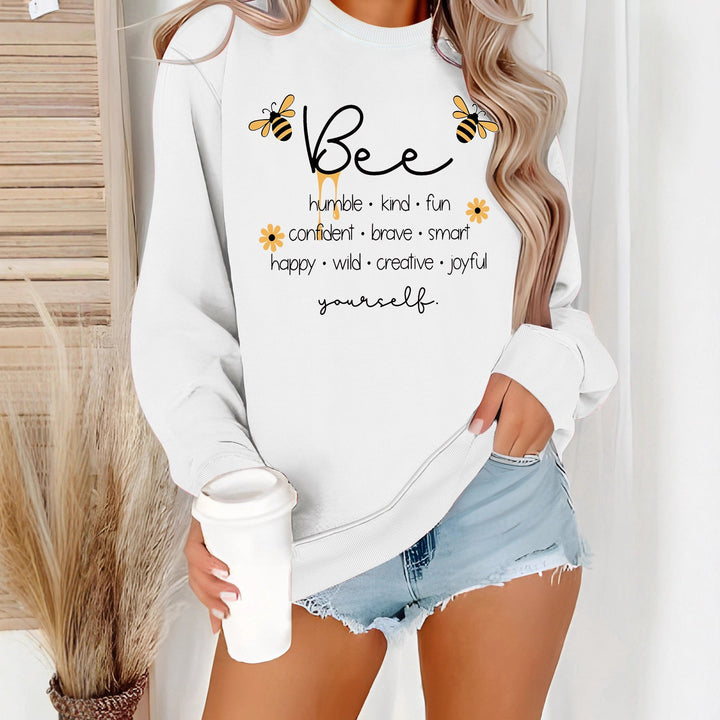 Sweat-shirt pour femmes avec un motif de abeille inspirant et des affirmations positives
