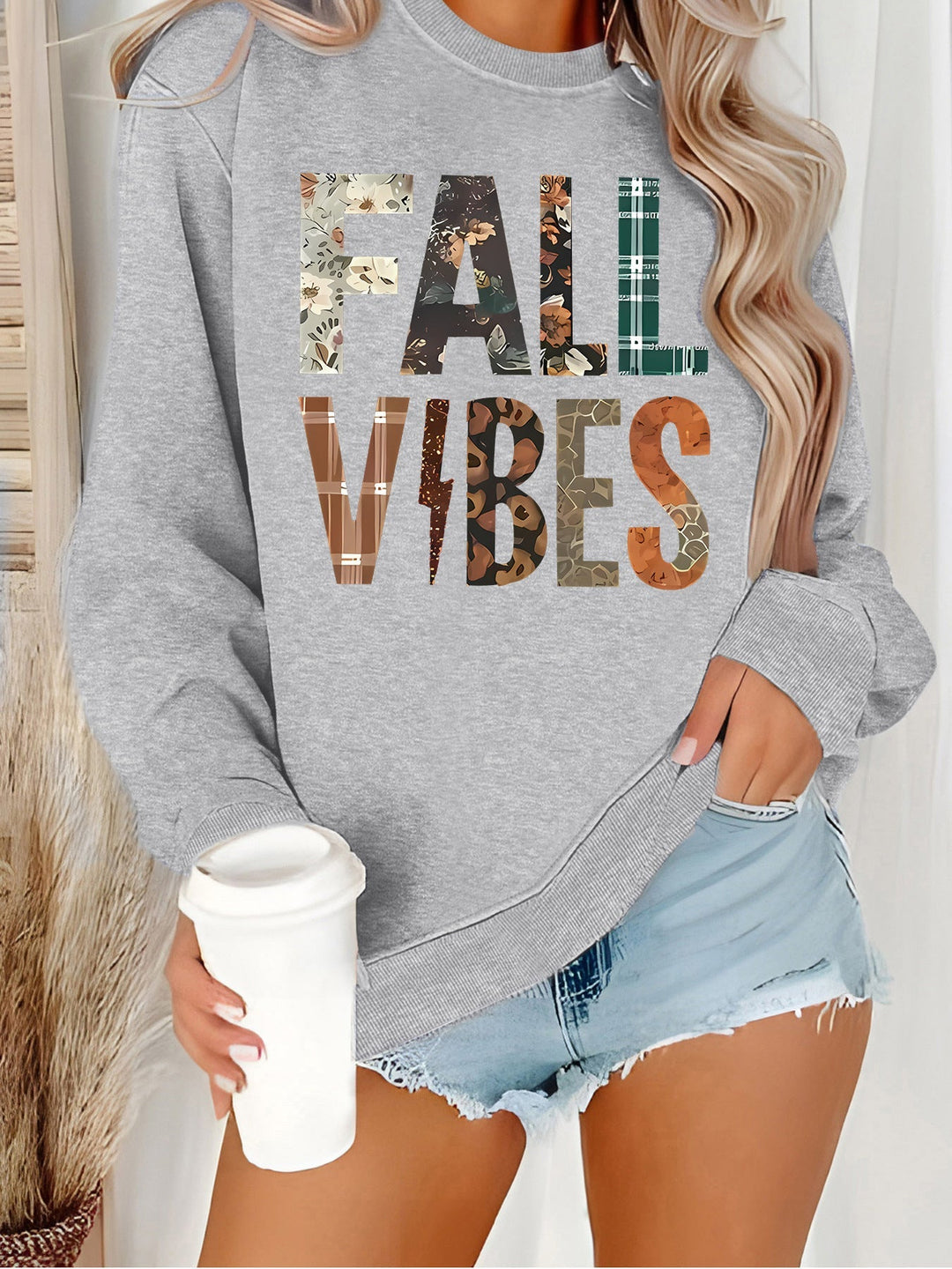 Sweat-shirt pour femmes avec impression graphique et coupe confortable