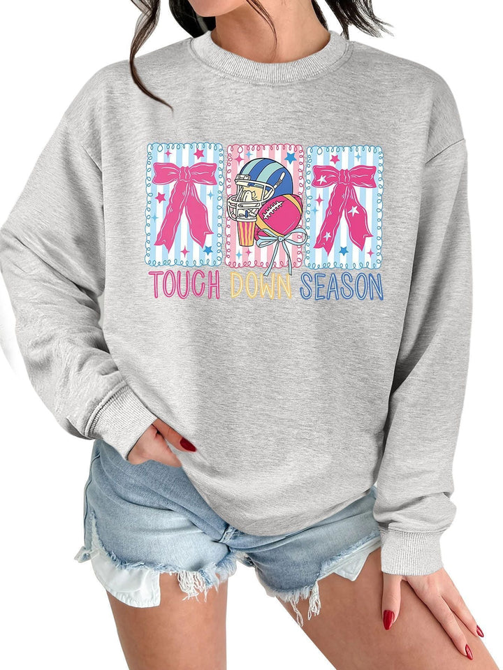 Sweat-shirt pour femmes avec motif football créatif et coupe décontractée