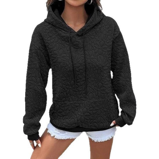 Sweat à capuche pour femmes avec motifs floraux et coupe généreuse