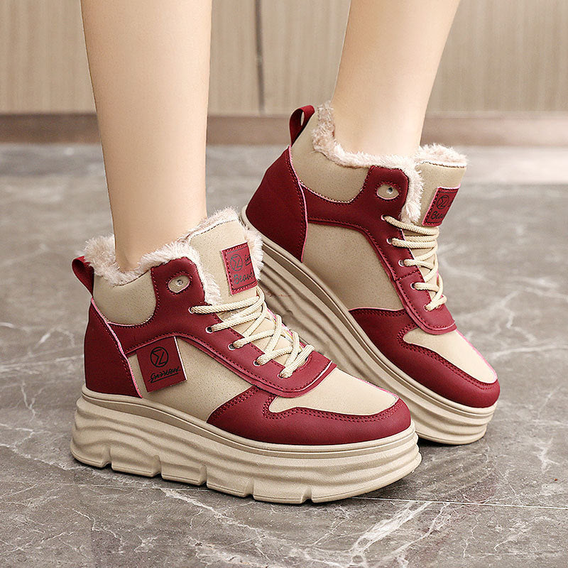 Bottes hautes d'hiver pour femmes avec doublure douillette