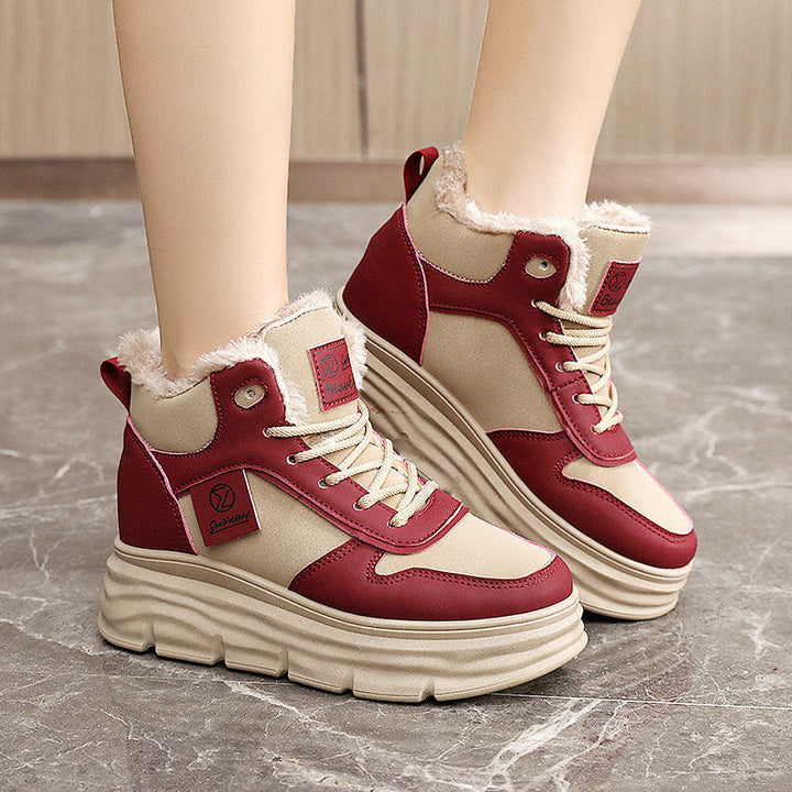 Bottes hautes d'hiver pour femmes avec doublure douillette