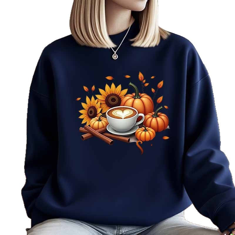 Sweatshirt pour femmes avec motif automnal et impression spéciale