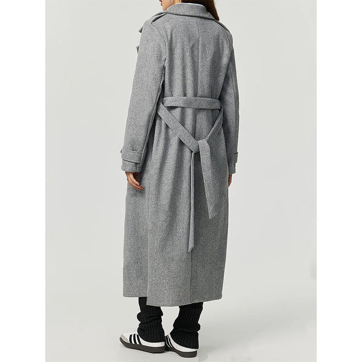 Manteau en laine élégant pour femmes avec double boutonnage et coupe décontractée