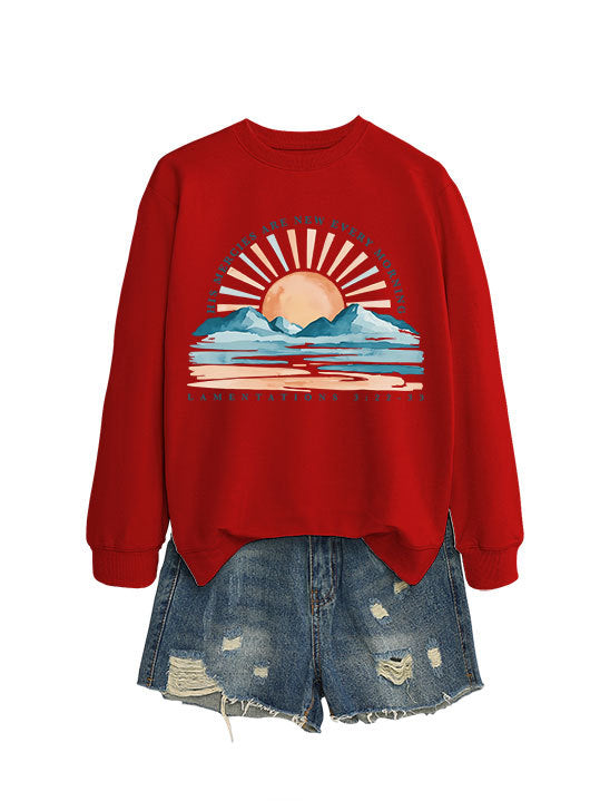 Sweat-shirt pour femmes avec un design inspirant de lever de soleil et une coupe décontractée