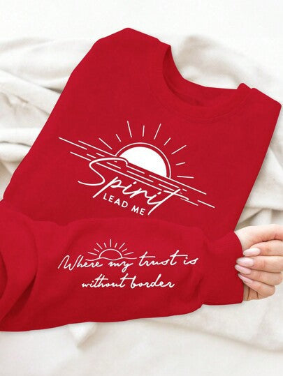 Sweat-shirt pour femmes avec impression inspirante et tissu doux