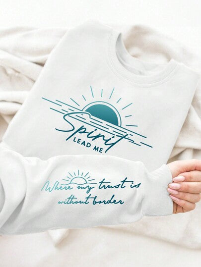 Sweat-shirt pour femmes avec impression inspirante et tissu doux