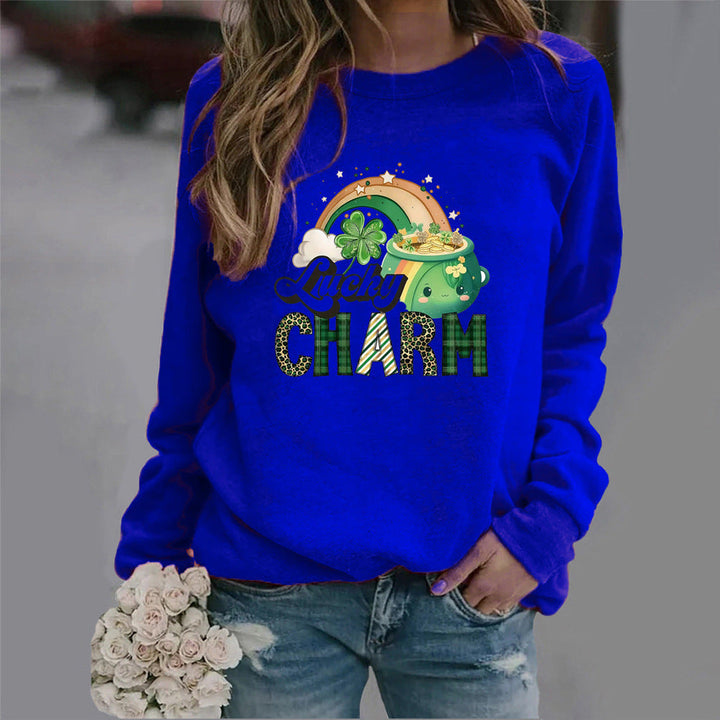 Sweatshirt pour femmes avec motif de chance créatif
