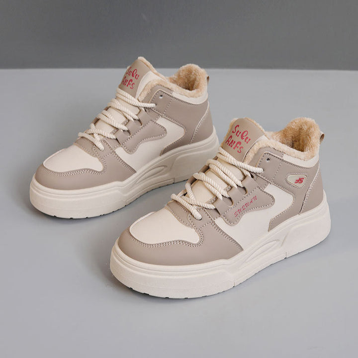 Baskets montantes sportives pour dames avec doublure en molleton doux