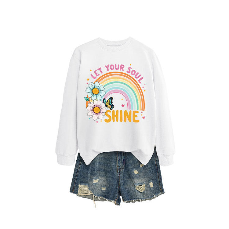 Sweat-shirt pour femmes avec dégradé de couleurs et design graphique floral
