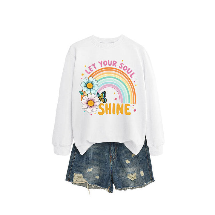 Sweat-shirt pour femmes avec dégradé de couleurs et design graphique floral