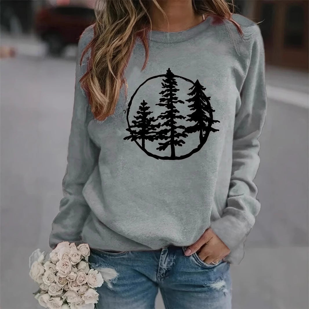 Sweatshirt pour femmes avec un motif nature cool et une coupe décontractée