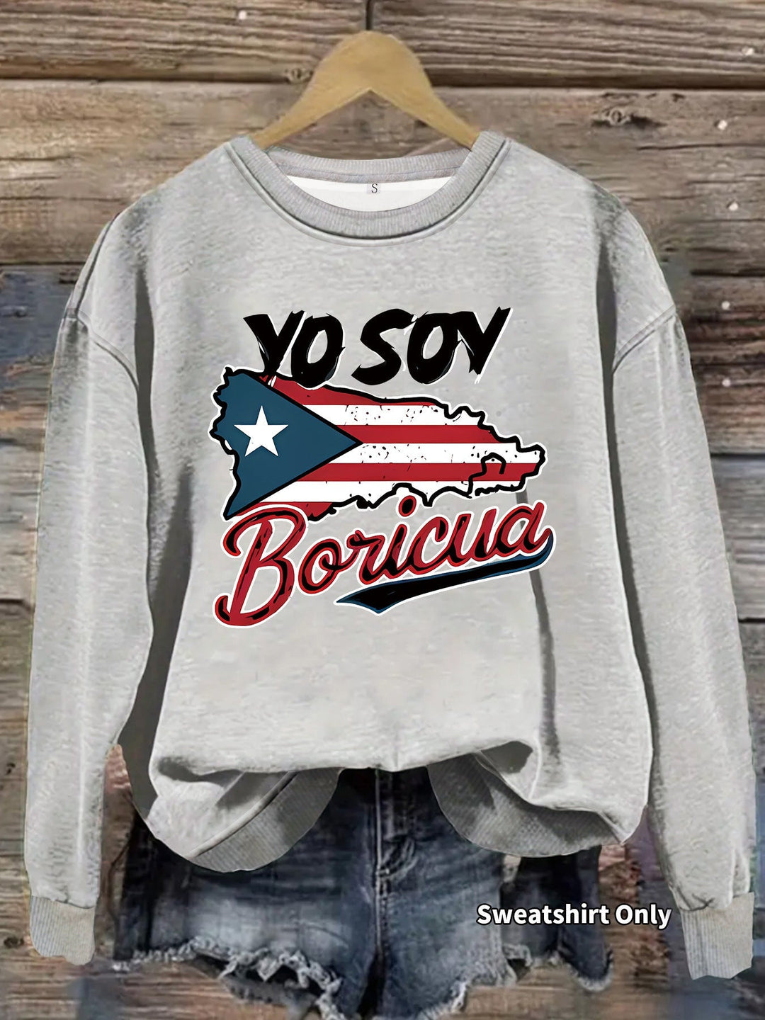 Sweat-shirt pour femmes avec design créatif de Porto Rico et coupe décontractée