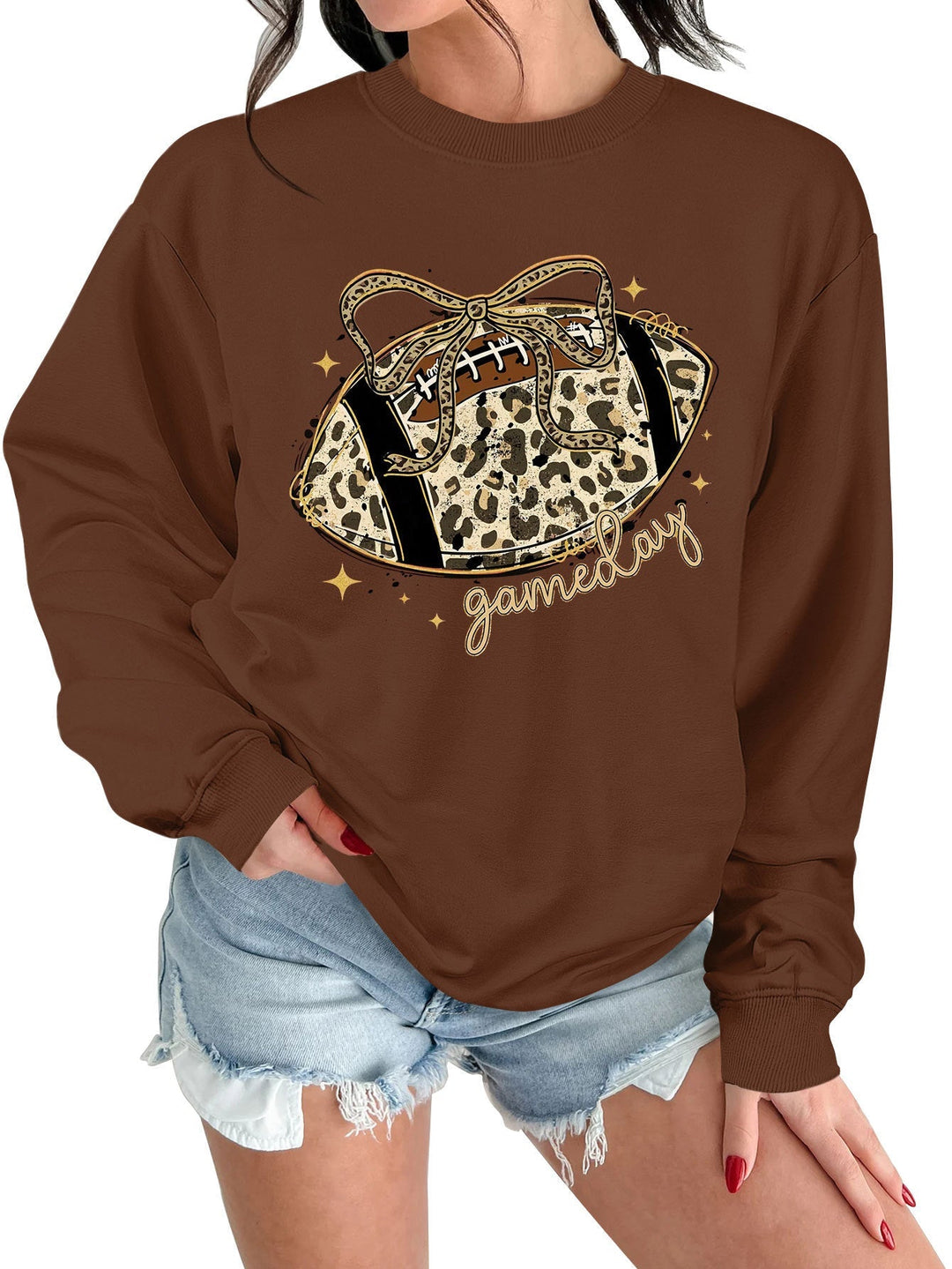Sweat-shirt femme avec motif sportif captivant et coupe décontractée