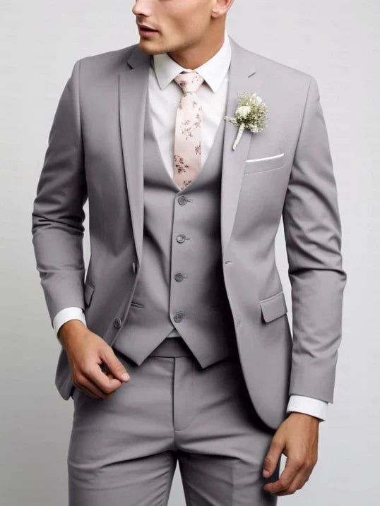 Costume de mariage élégant 3 pièces pour hommes | Gilet, pantalon et veste