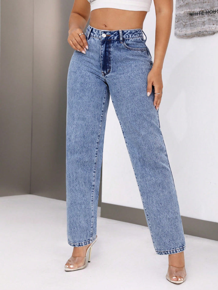 Jeans taille haute pour femmes avec jambe évasée