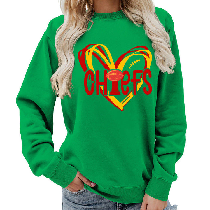 Sweatshirt pour femmes avec motif en cœur et graphiques sportifs créatifs
