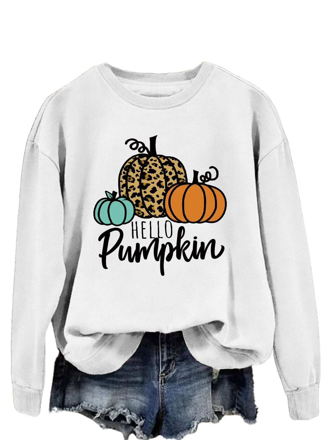 Sweatshirt pour femmes avec motif automnal créatif et coupe décontractée