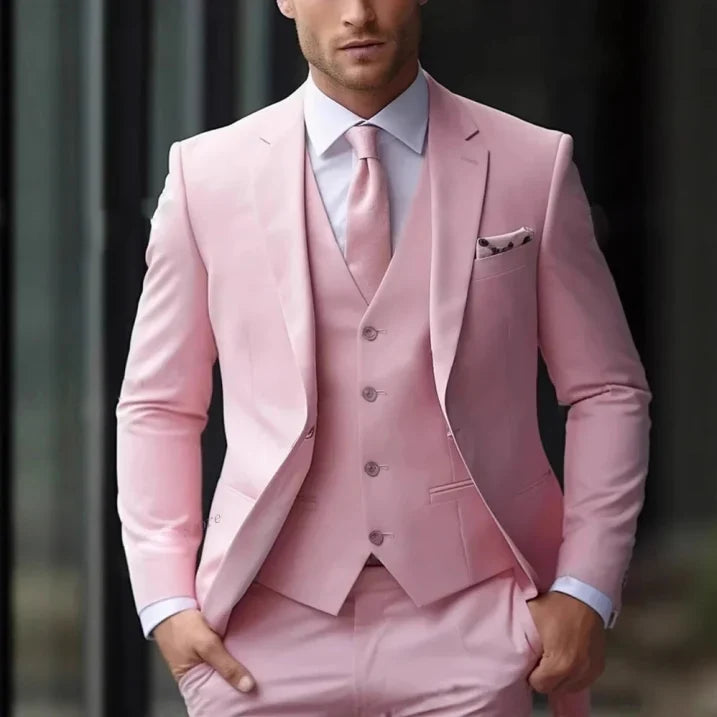 Costume pour homme moderne ajusté pour invité de mariage | Trois pièces