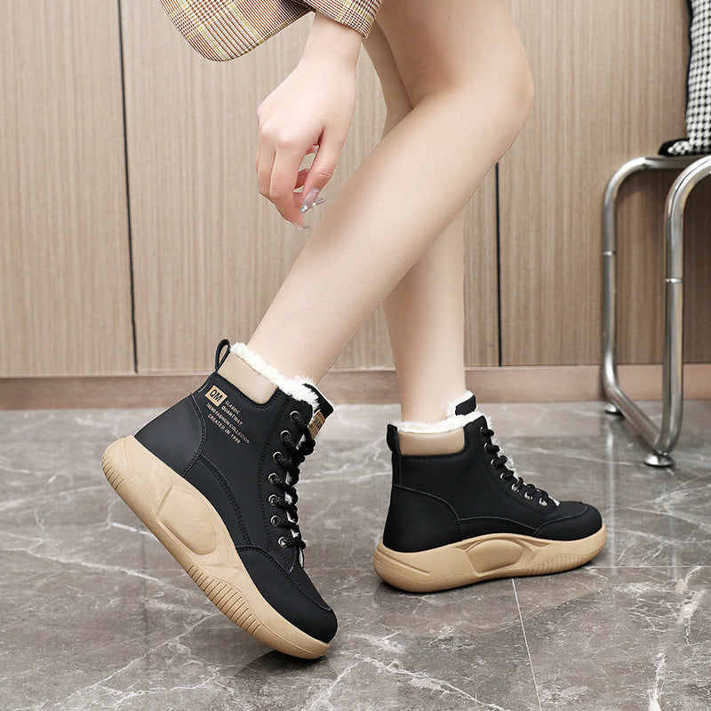 Bottes d'hiver tendance pour femmes avec doublure en polaire douce et semelle antidérapante