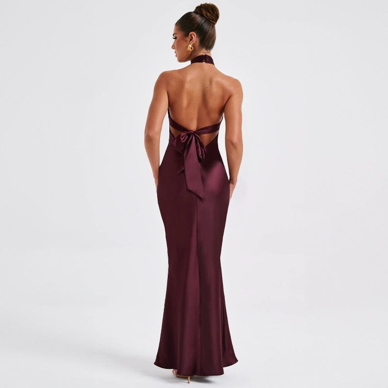 Helena - Robe maxi à dos nu pour invitée de mariage