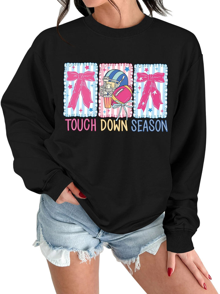 Sweat-shirt pour femmes avec motif football créatif et coupe décontractée
