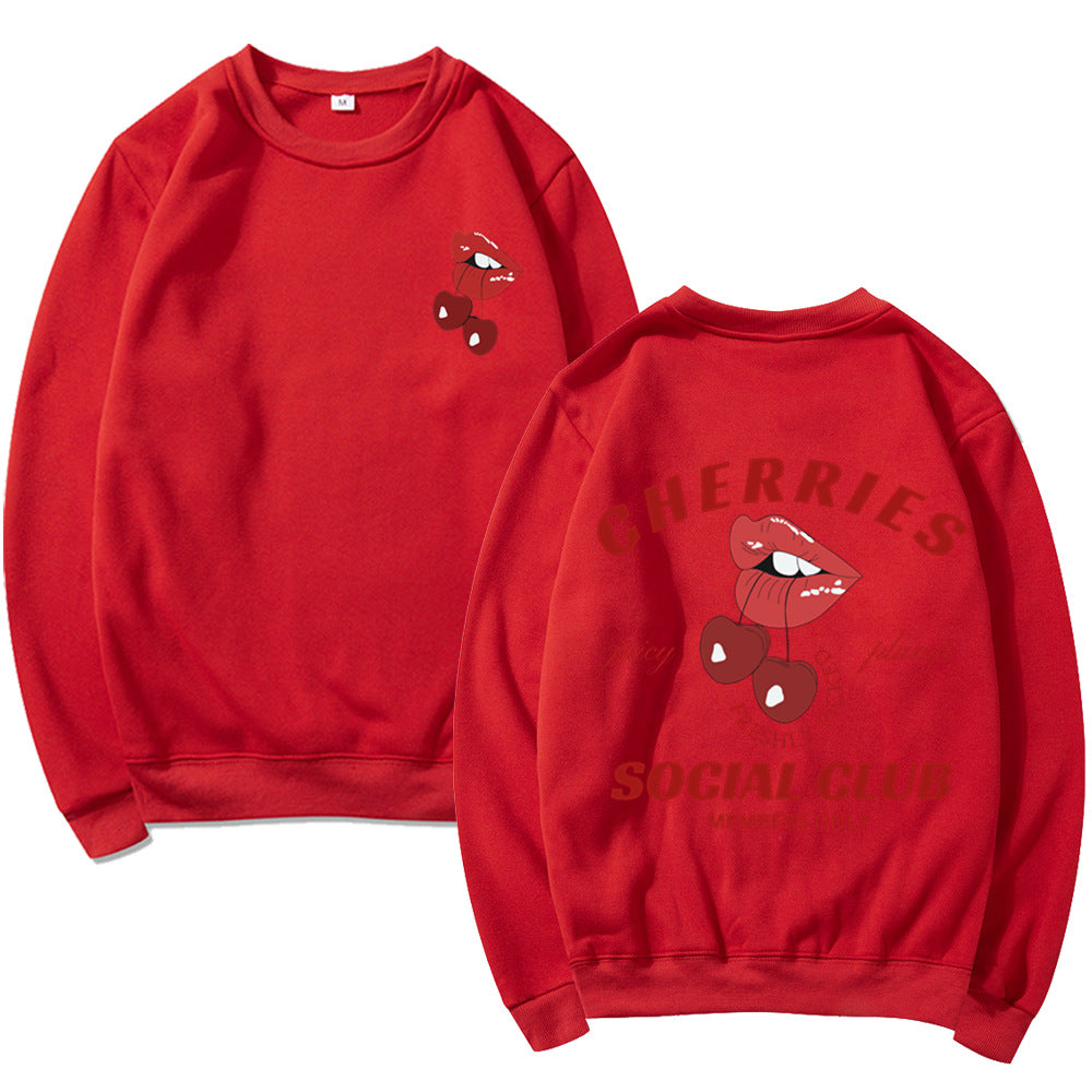 Sweatshirt pour femmes avec un design créatif de fruits et de bouche