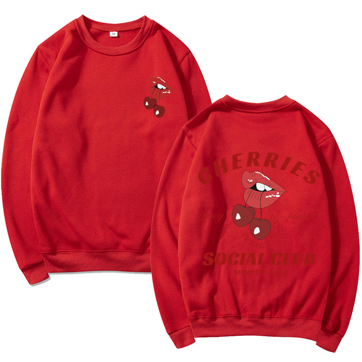 Sweatshirt pour femmes avec un design créatif de fruits et de bouche