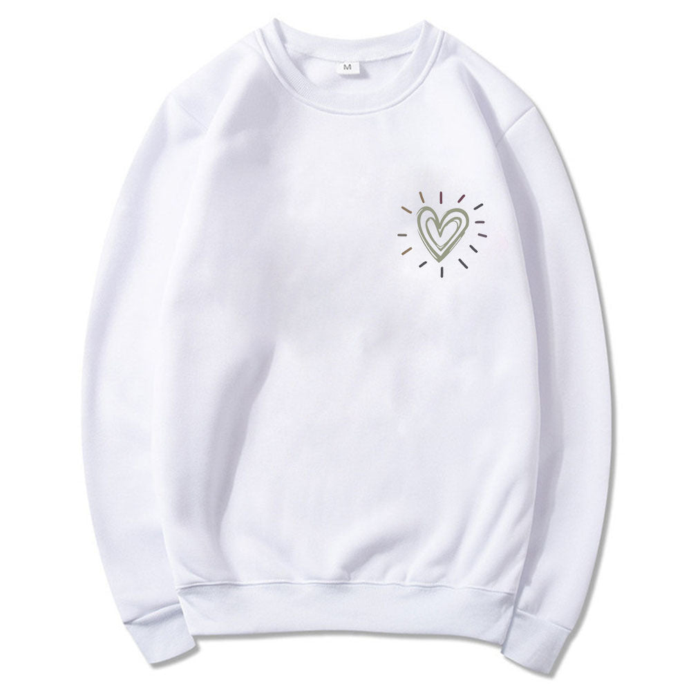 Sweatshirt Oversized pour Femmes avec un mignon motif en forme de cœur et une coupe décontractée