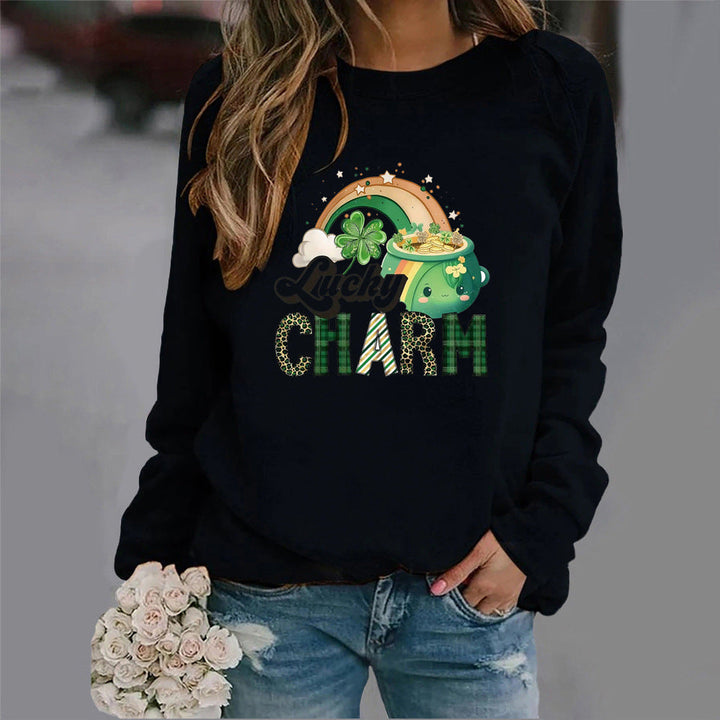 Sweatshirt pour femmes avec motif de chance créatif