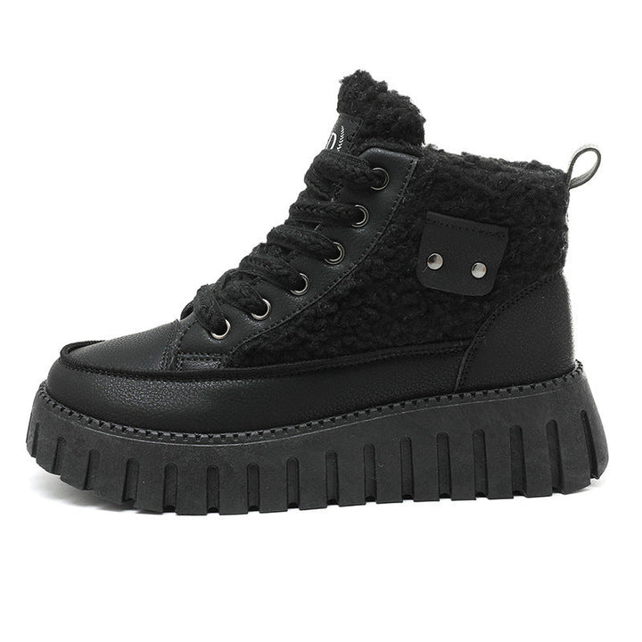 Baskets montantes d'hiver pour femmes avec doublure douillette et accents tendance