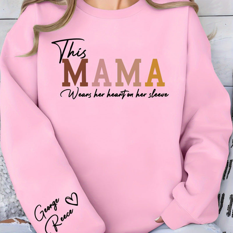 Sweat-shirt pour femmes avec impression inspirante "Mama" et coupe confortable