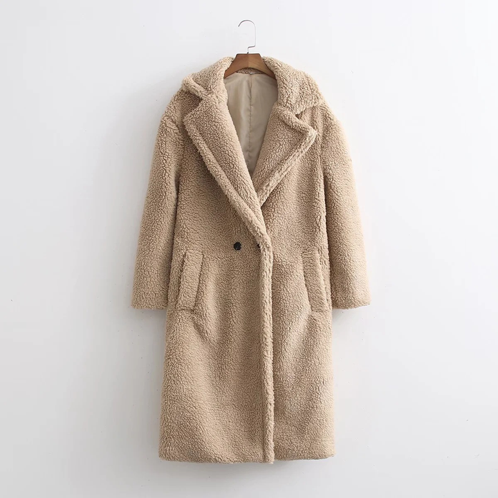 Manteau long en teddy pour femmes | Chaud