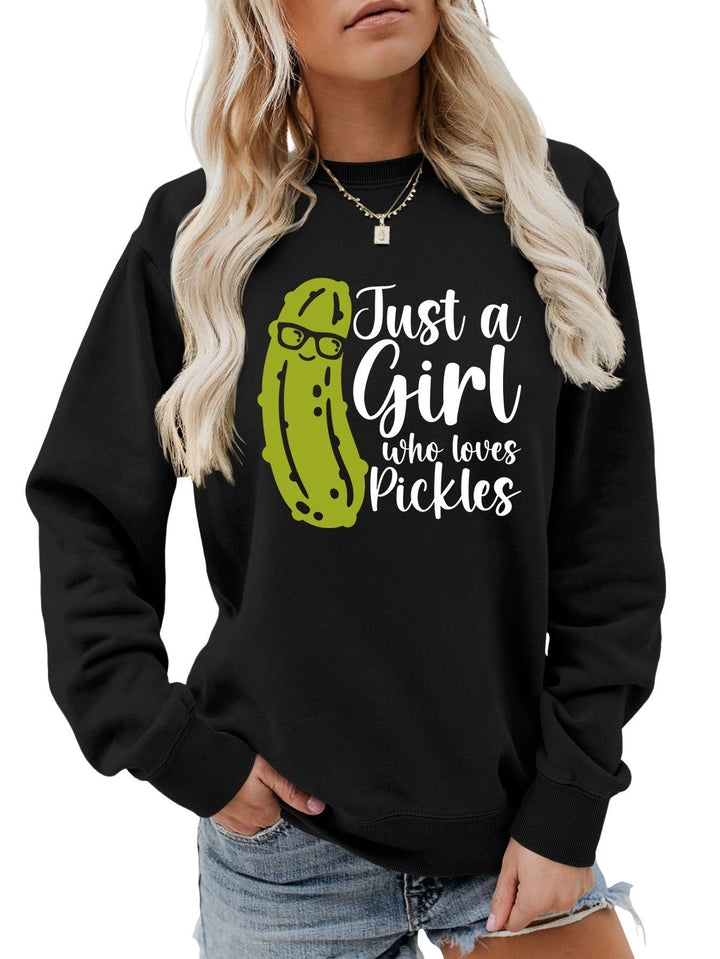 Sweatshirt pour femmes avec un motif de concombre humoristique et une coupe décontractée