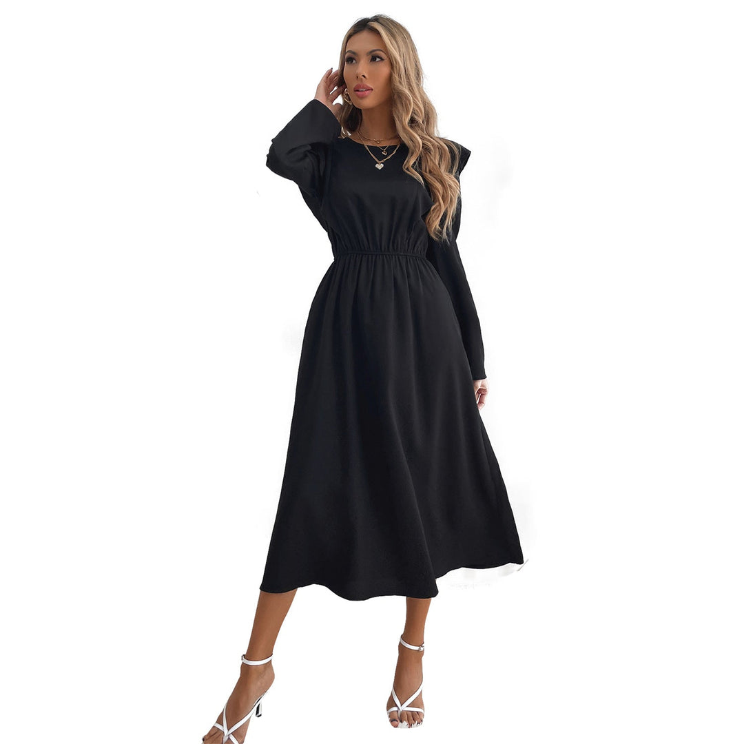 Robe maxi élégante pour femmes avec détails en volants et taille élastique