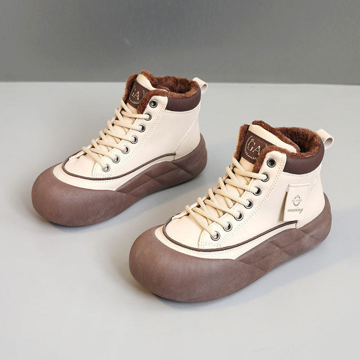 Bottes d'hiver pour femmes avec doublure en polaire douce et semelle antidérapante