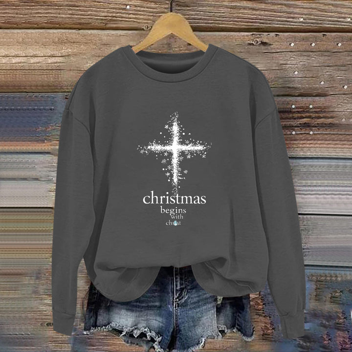 Sweatshirt pour femmes avec motif chrétien et intérieur doux