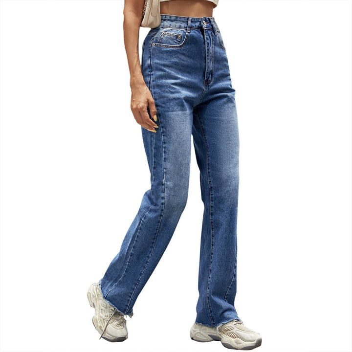 Jeans taille haute pour femmes avec coupe classique et bootcut décontracté