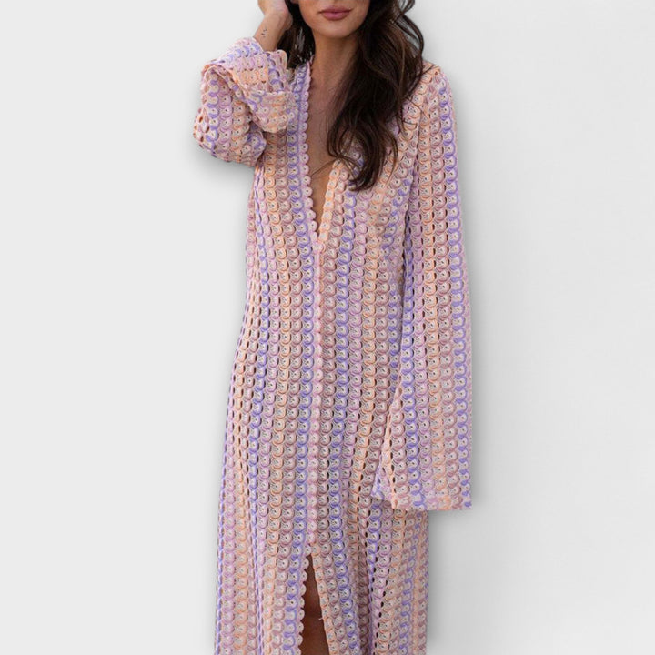 Elina – Robe maxi avec décolleté en V et ambiance de vacances