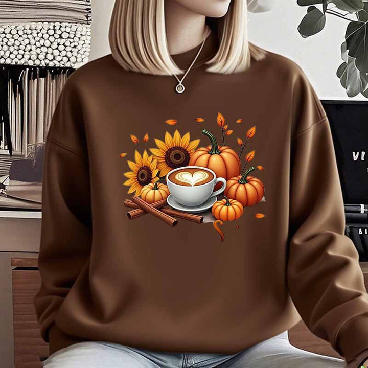 Sweatshirt pour femmes avec motif automnal et impression spéciale